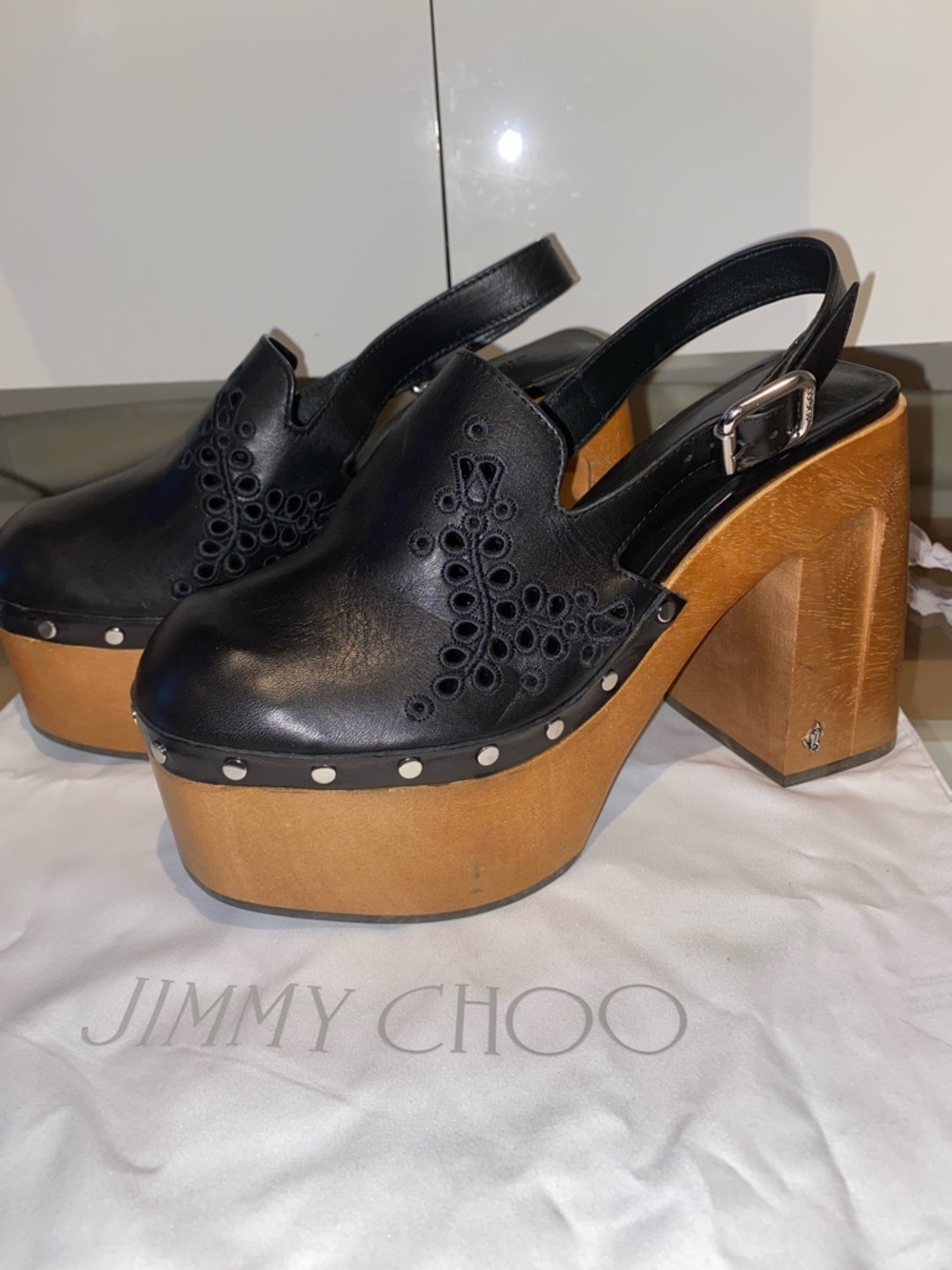Jimmy Choo Leather Clogs
